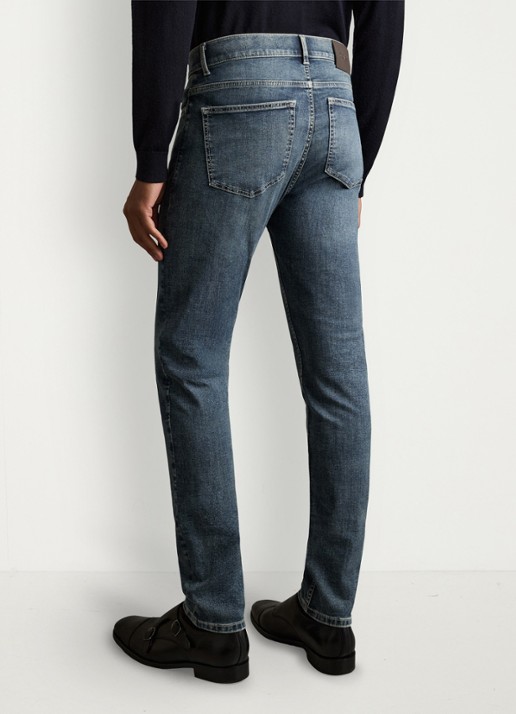 Reiss Bleaker skinny jeans met donkere wassing - achterkant 3 washed indigo