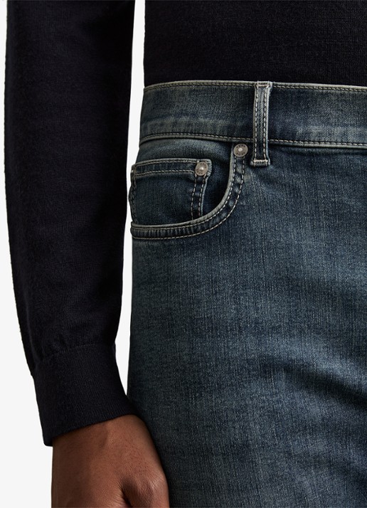 Reiss Bleaker skinny jeans met donkere wassing - detail 5 washed indigo