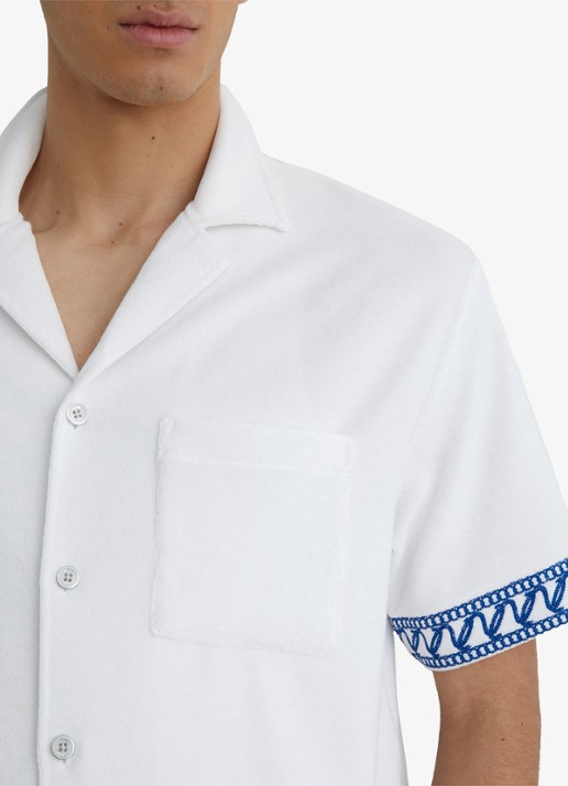 Reiss Bleeker regular fit overhemd met borduring - detail 2 white / wit