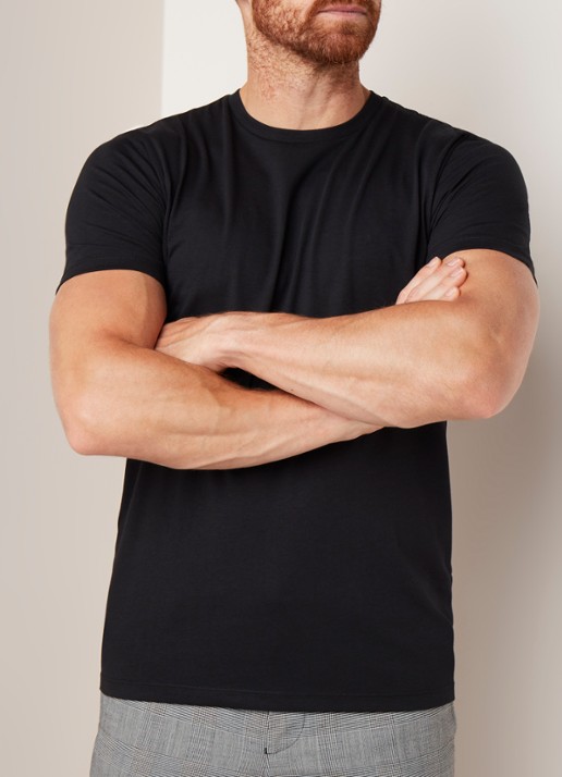 Reiss Bless basic T-shirt met ronde hals - detail 4 zwart