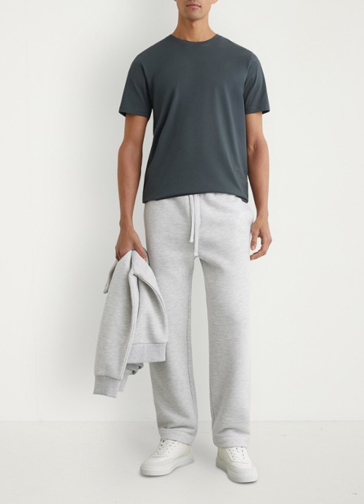 Reiss BLESS Katoen Crew-Neck Tailored-Fit T-Shirt - voorkant 6 staalblauw