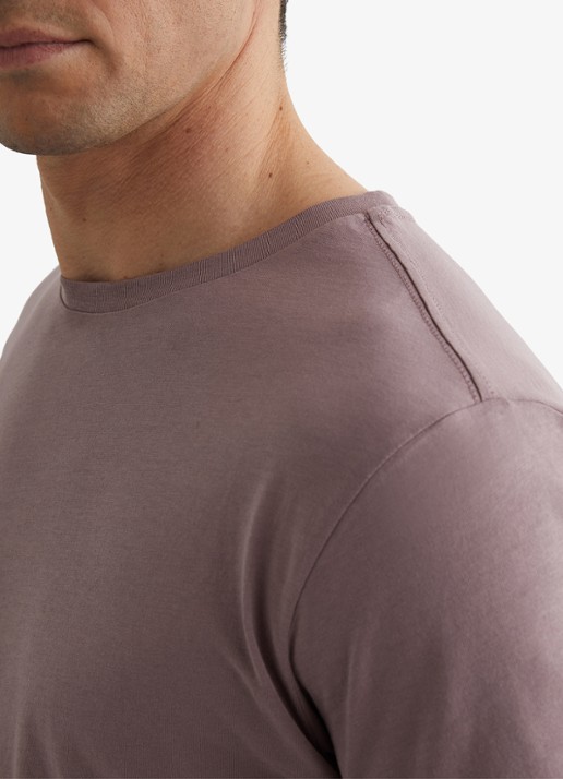 Reiss BLESS Katoen Crew-Neck Tailored-Fit T-Shirt - detail 5 donkerbeige