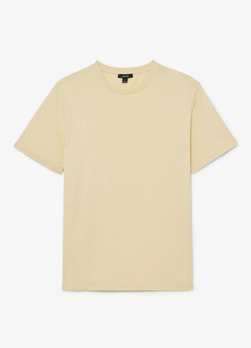 Reiss BLESS Katoen Crew-Neck Tailored-Fit T-Shirt - voorkant geel