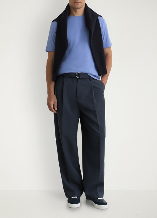 Reiss BLESS Katoen Crew-Neck Tailored-Fit T-Shirt - voorkant 6 blauw
