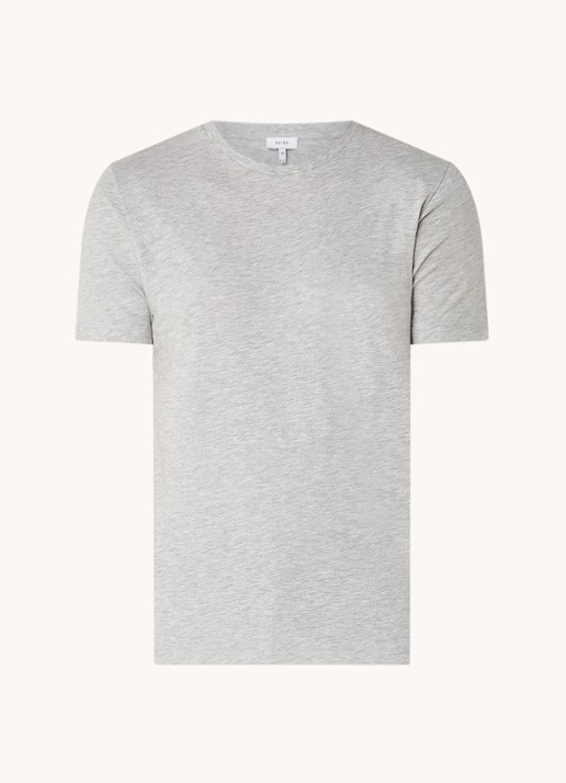 Reiss Bless T-shirt met gemêleerd dessin - voorkant grijsmele
