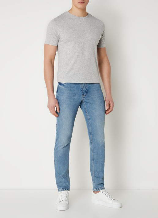 Reiss Bless T-shirt met gemêleerd dessin - voorkant 2 grijsmele