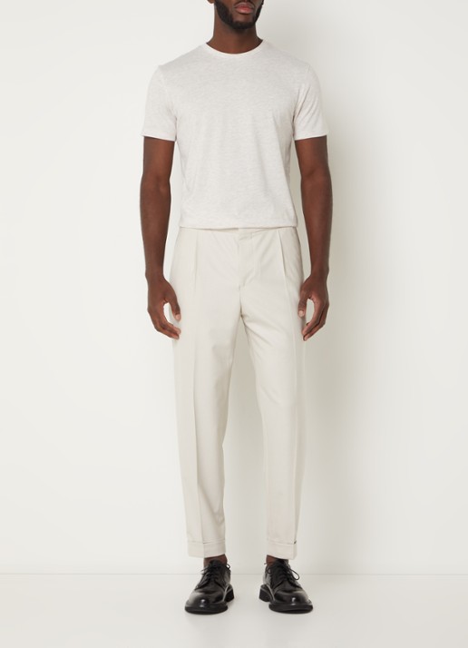 Reiss Bless T-shirt met gemêleerd dessin - voorkant 4 khaki