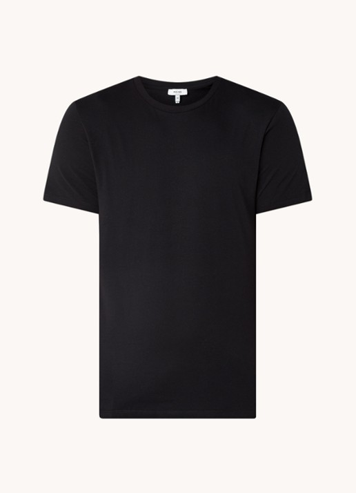 Reiss Bless T-shirt met ronde hals   - voorkant zwart