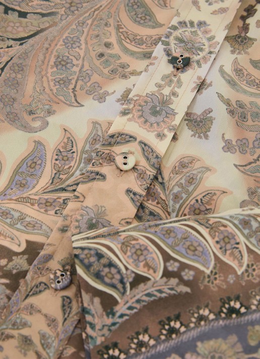 Reiss Blouse met jacquard dessin - detail 3 zand