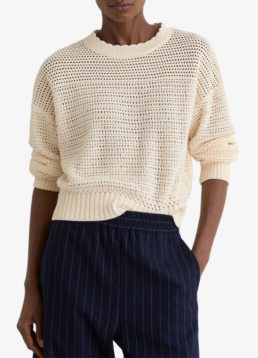 Reiss Bonnie grofgebreide trui met ronde hals