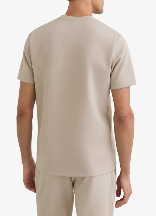 Reiss BRADLEY Premium-Interlock Modern-Fit T-Shirt - achterkant beige