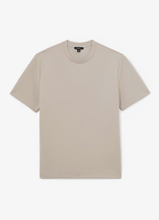 Reiss BRADLEY Premium-Interlock Modern-Fit T-Shirt - voorkant 2 beige