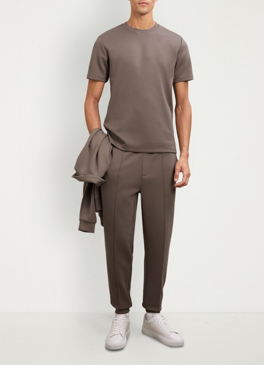 Reiss Bradley T-shirt met ronde hals - voorkant 6 lichtbruin