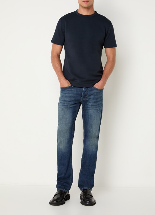 Reiss Bradley T-shirt met stretch - voorkant 4 donkerblauw