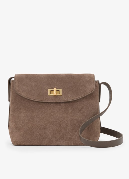 Reiss Brea crossbodytas van leer met suède details