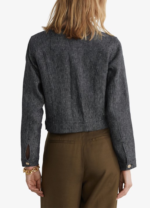 Reiss Bree jack in linnenblend - achterkant 2 donkerblauw