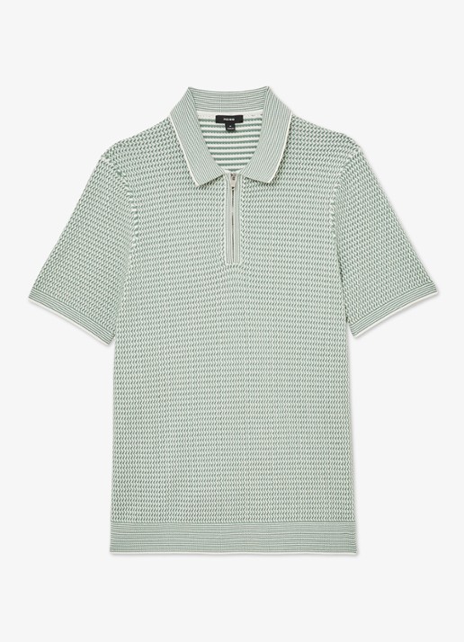 Reiss Brink regular fit polo met structuur - voorkant groen
