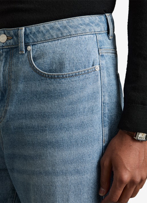 Reiss Broadway loose fit jeans met steekzakken - detail 4 denim