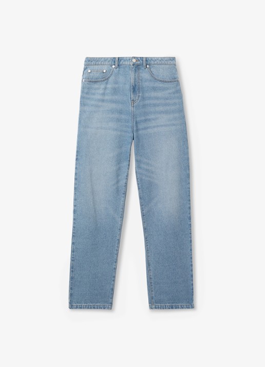 Reiss Broadway loose fit jeans met steekzakken - voorkant denim