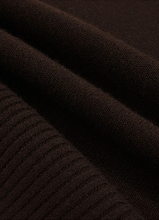 Reiss Brooklyn fijngebreide trui in wolblend - detail 6 chocoladebruin