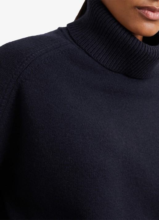 Reiss Brooklyn fijngebreide trui in wolblend - detail 3 donkerblauw