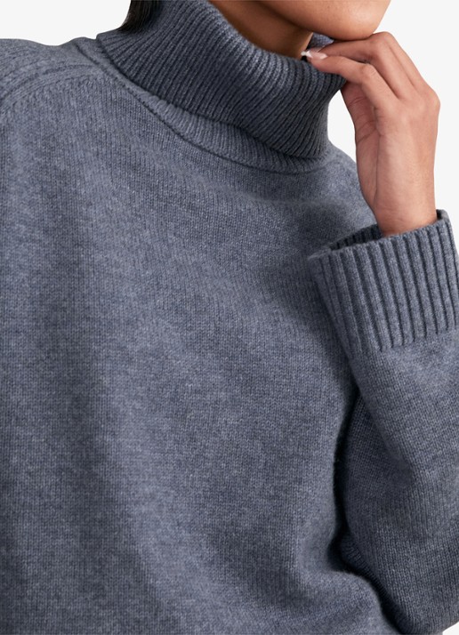 Reiss Brooklyn fijngebreide trui in wolblend - detail 5 blauwgrijs