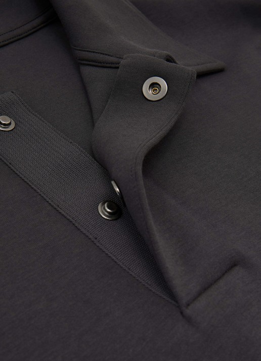 Reiss Brooks sweater met kraag - detail 4 antraciet