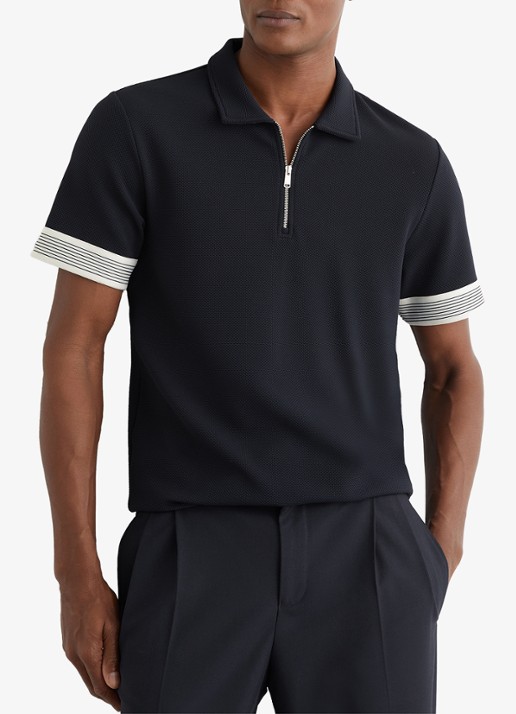 Reiss Bruno polo met halve rits