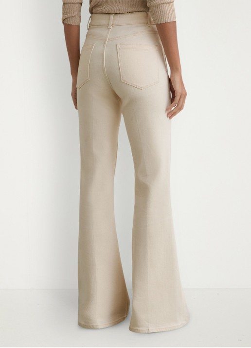 Reiss Cali high waist flared fit jeans met gekleurde wassing - achterkant gebroken wit