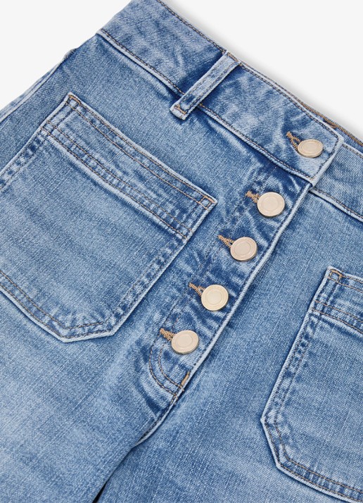 Reiss Cali high waist flared jeans met opgestikte zakken - detail 5 light blue / lichtblauw