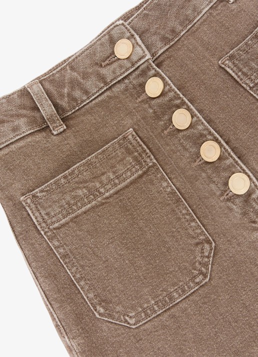 Reiss Cali high waist flared jeans met opgestikte zakken - detail 5 bruin