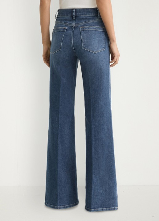 Reiss Cali high waist flared jeans met opgestikte zakken - achterkant 3 indigo