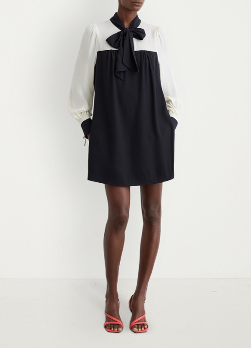 Reiss Cam mini tuniekjurk met sjaalkraag