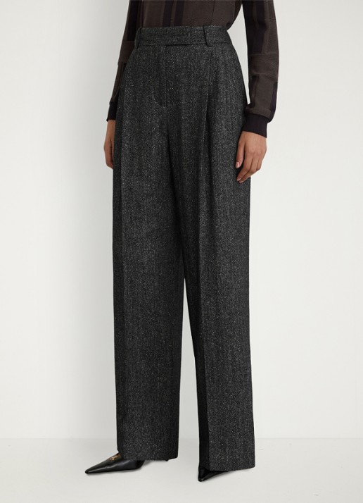 Reiss Camila high waist wide fit pantalon in zijdeblend