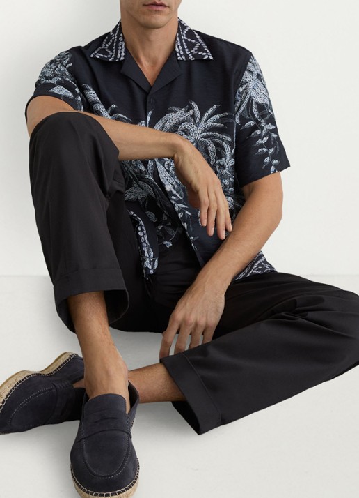Reiss Camino regular fit overhemd met print - detail 4 navy / blauw
