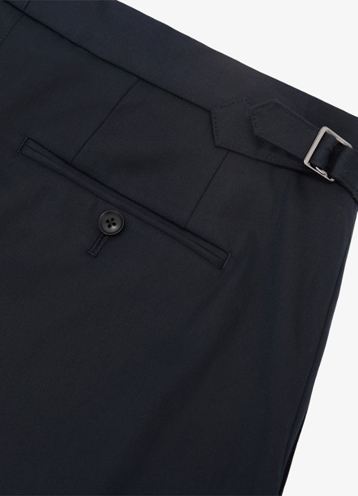 Reiss Cantwell straight fit korte chino in katoenblend - detail 4 navy / blauw