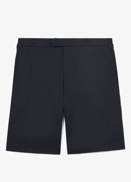 Reiss Cantwell straight fit korte chino in katoenblend - voorkant 5 navy / blauw