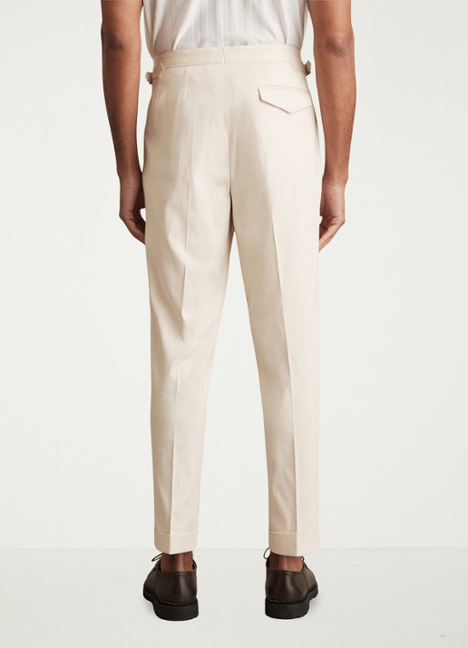 Reiss Cantwell tapered fit pantalon met ceintuur - achterkant donkergrijs