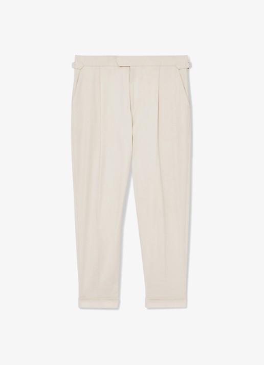 Reiss Cantwell tapered fit pantalon met ceintuur - voorkant 4 donkergrijs