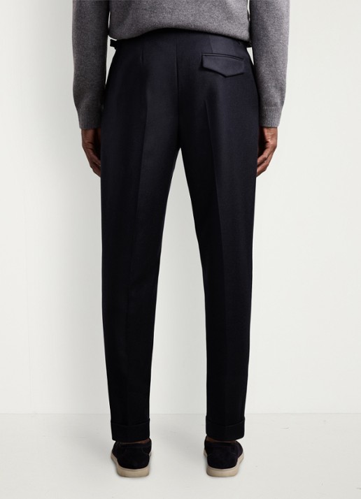 Reiss Cantwell tapered fit pantalon met steekzakken - achterkant 6 donkerblauw