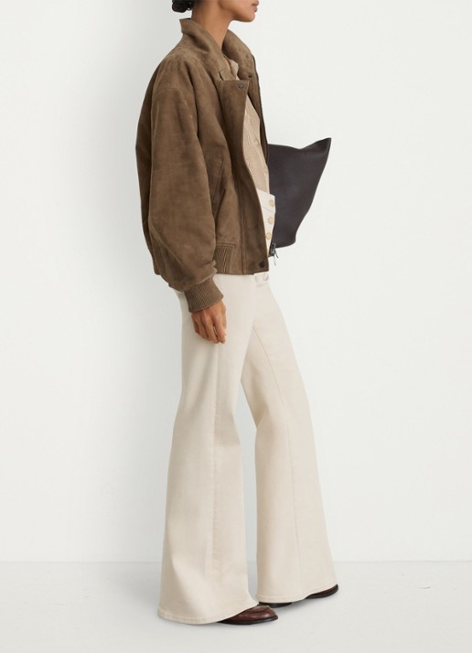 Reiss Cara bomberjack van suède - detail 6 khaki