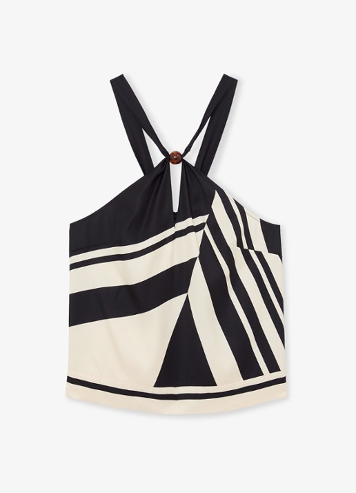 Reiss Caris top met print - voorkant zwart