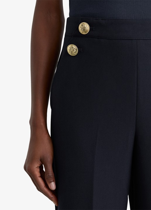 Reiss Carley high waist wide fit pantalon met steekzakken  - detail 4 blauw