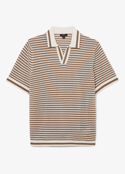 Reiss Carlford regular fit polo in linnenblend met streepprint
