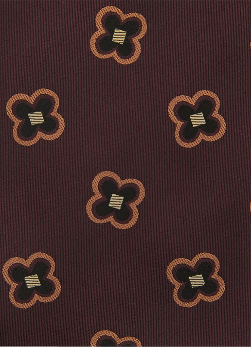 Reiss Carmelo stropdas in zijdeblend met print - detail 4 bordeauxrood