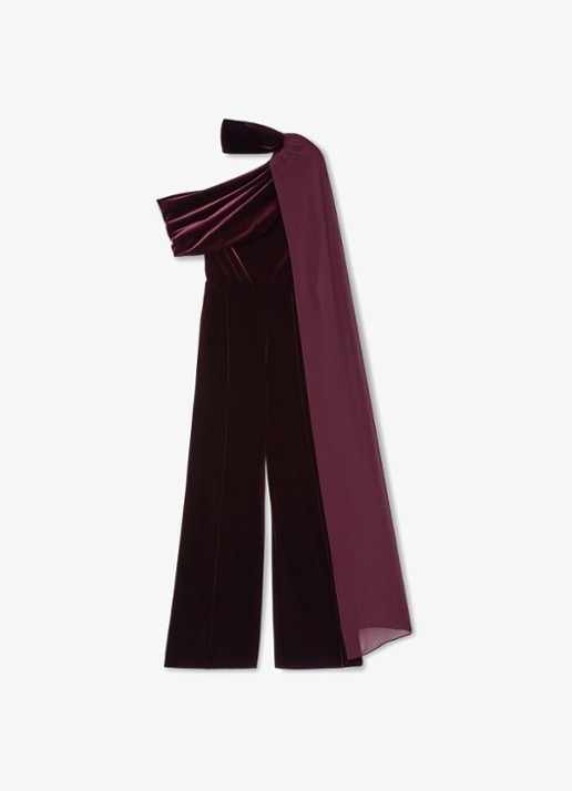 Reiss Carrie gedrapeerde jumpsuit van fluweel