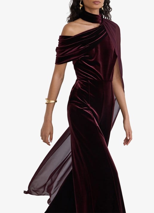Reiss Carrie gedrapeerde jumpsuit van fluweel