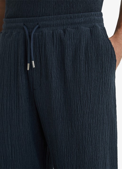 Reiss Carver regular fit pantalon met structuur - detail 3 airforce blue / blauw