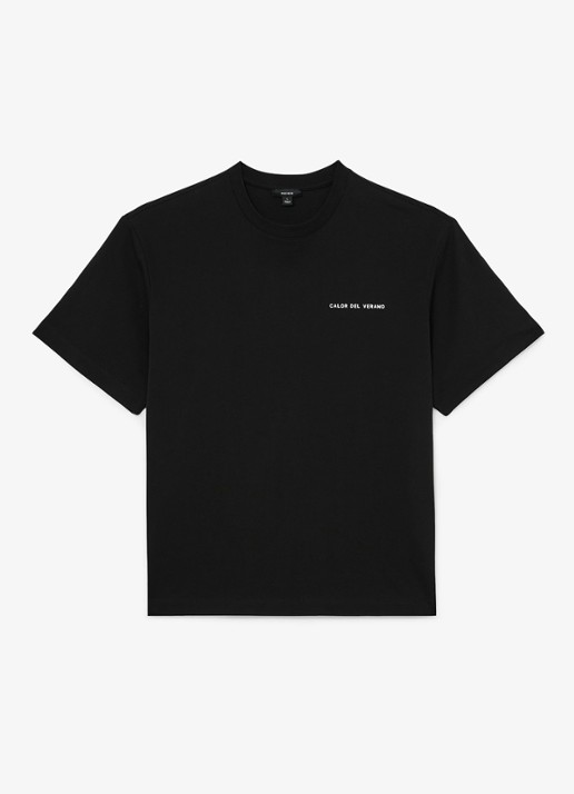 Reiss Casa T-shirt met front- en backprint - voorkant 4 black / zwart