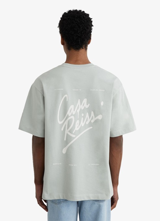Reiss Casa T-shirt met front- en backprint - achterkant 5 grijs